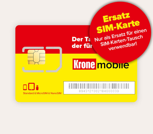 Krone mobile Ersatz-SIM-Karte