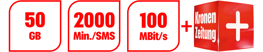 Inklusive 50 GB, 2000 Min./SMS, 100 MBit/s und Krone Digital-Abo